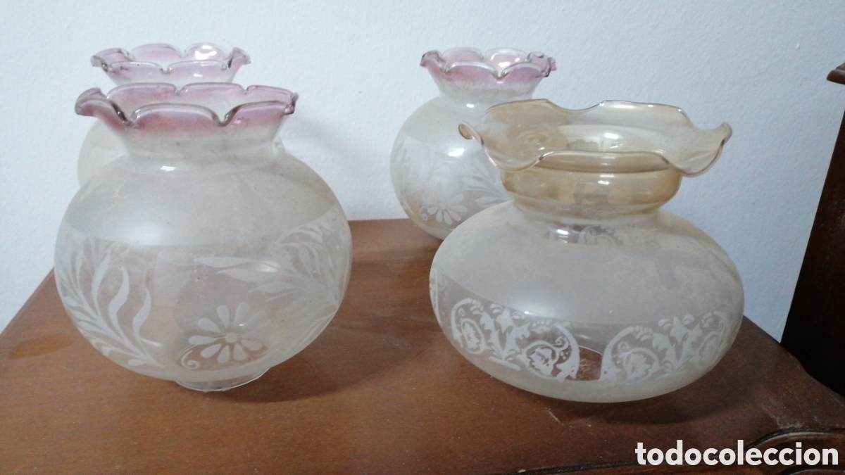 Antig&uuml;edades: Tulipas de l&aacute;mparas cristal - Foto 6