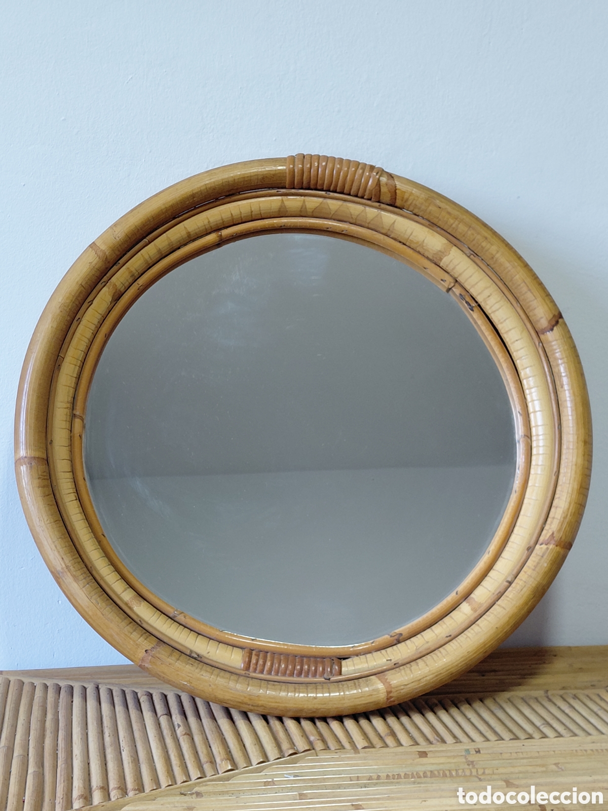 Antig&uuml;edades: ANTIGUO ESPEJO DE BAMBU - ESFERA DE 52 CM - Foto 1