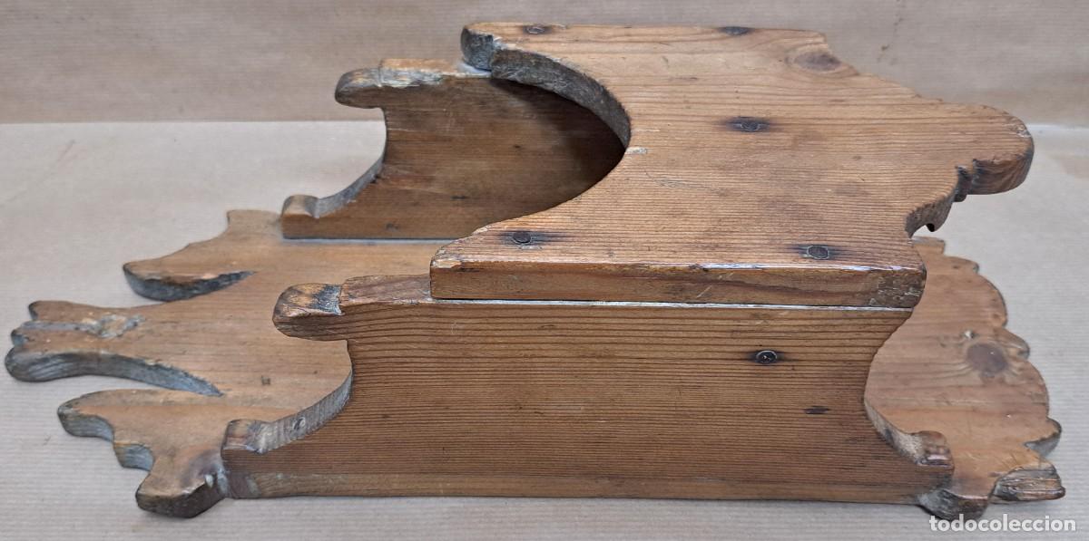Antig&uuml;edades: Antiguo soporte de madera con mortero de bronce - Foto 5