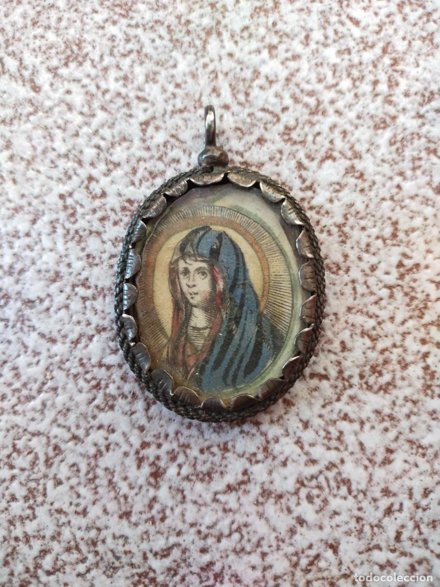 Antig&uuml;edades: relicario de plata mide 4mcs a&ntilde;o 1800 - Foto 1