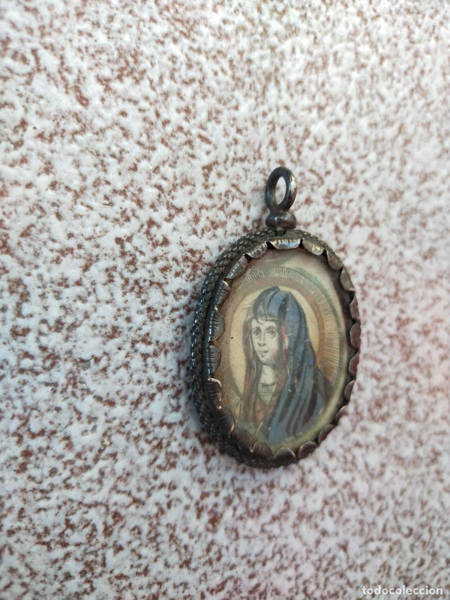 Antig&uuml;edades: relicario de plata mide 4mcs a&ntilde;o 1800 - Foto 3
