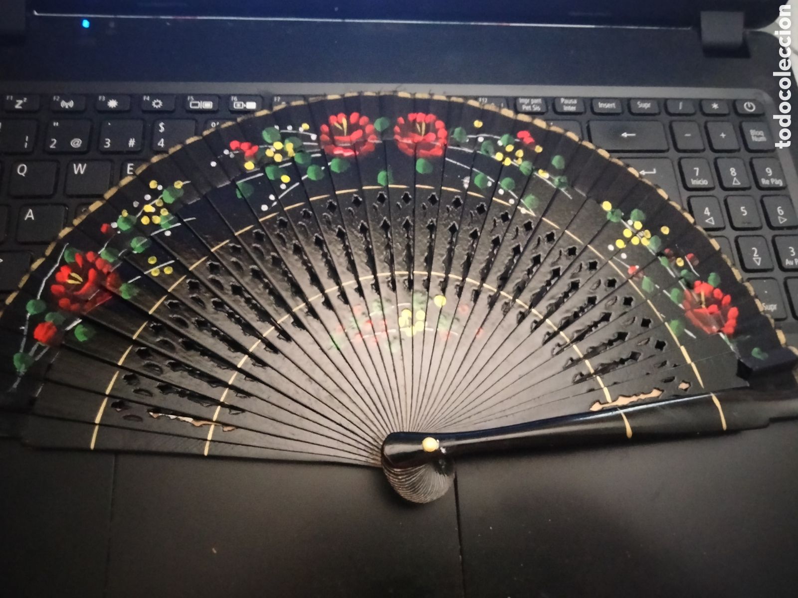 Antiquit&auml;ten: ABANICO NI&Ntilde;A PINTADO VINTAGE ESPA&Ntilde;A