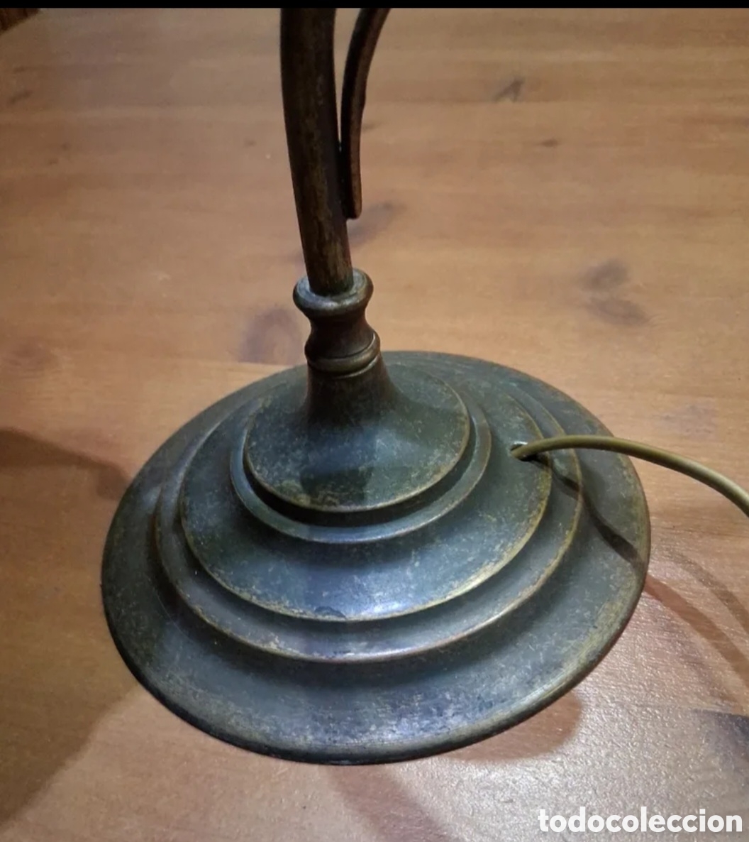 Antig&uuml;edades: L&aacute;mpara vintage de pie de bronce - Foto 5