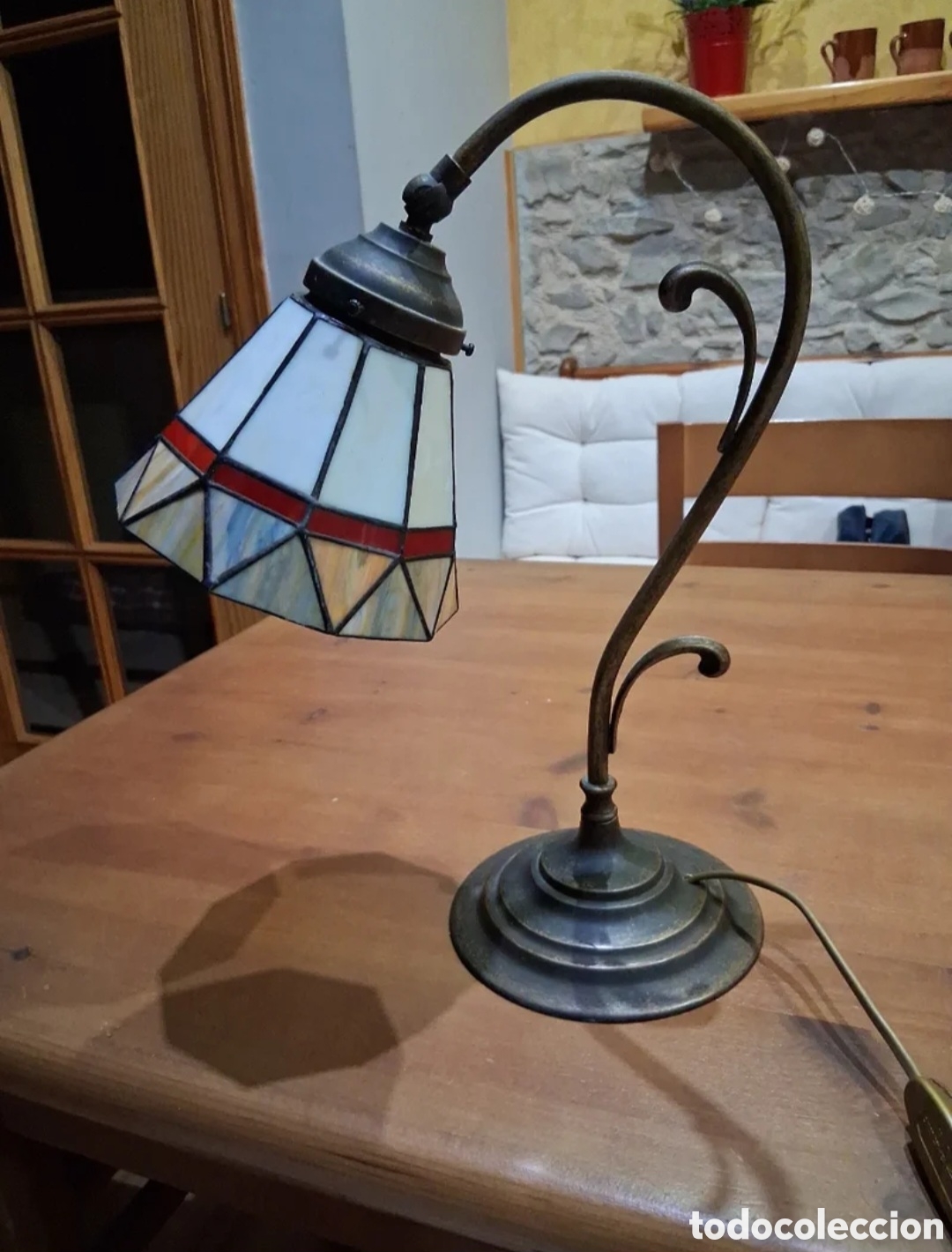 Antig&uuml;edades: L&aacute;mpara vintage de pie de bronce - Foto 1