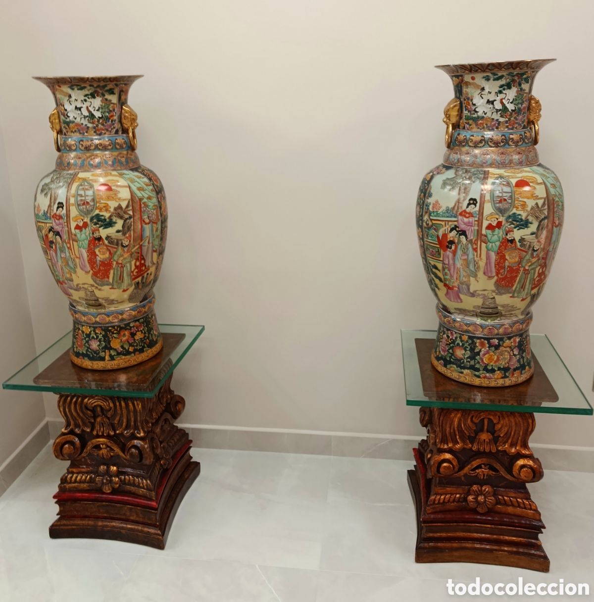 Antig&uuml;edades: Pareja De jarrones Satsuma Originales - Foto 1
