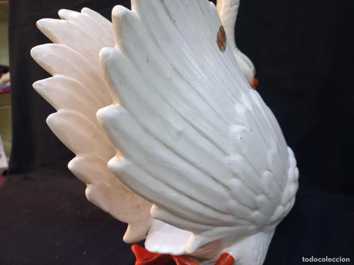 Antig&uuml;edades: CENTRO CISNE (37cm) cer&aacute;mica &uml;RUBERT&uml; blanco - Foto 5