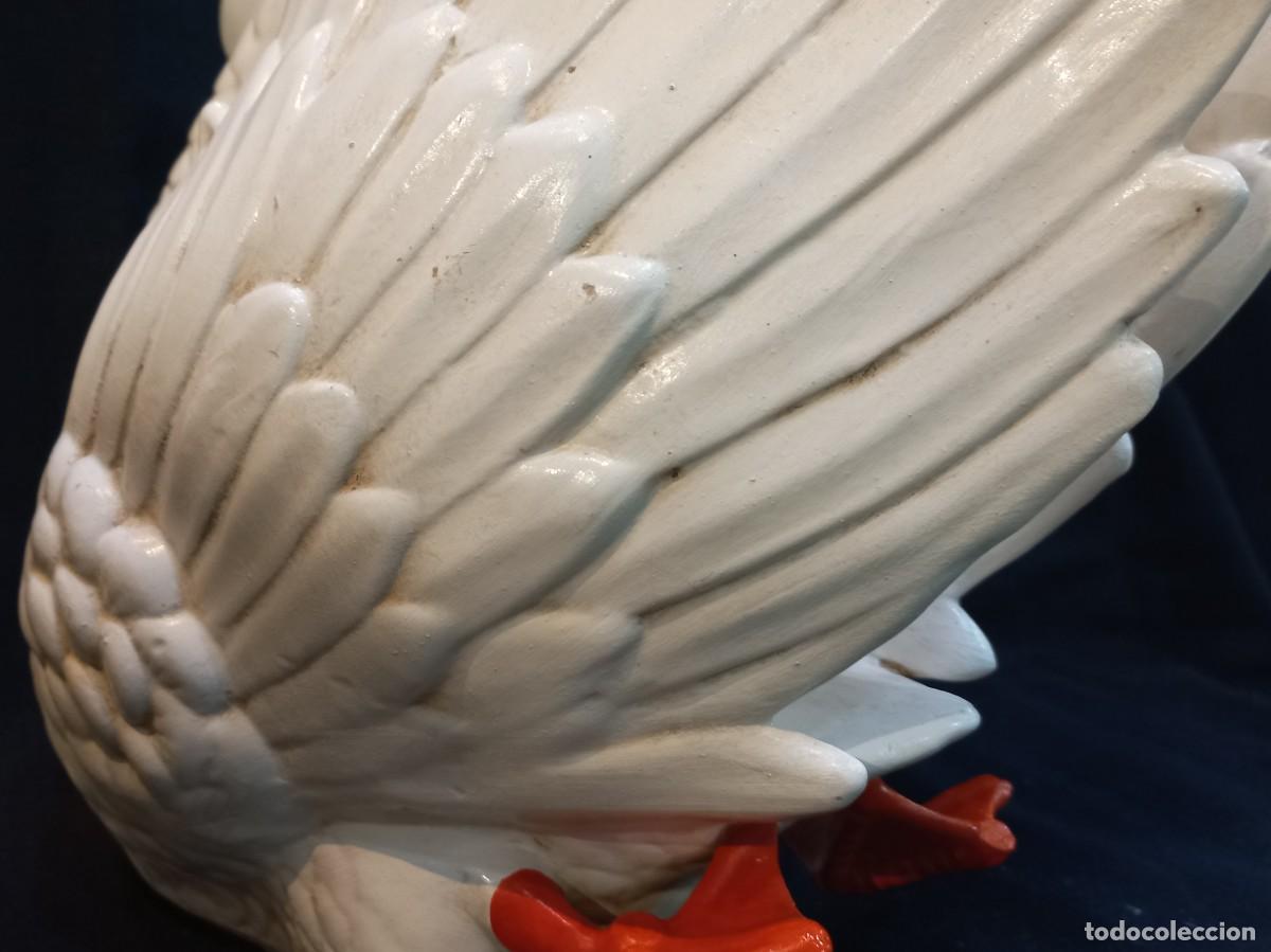Antig&uuml;edades: CENTRO CISNE (37cm) cer&aacute;mica &uml;RUBERT&uml; blanco - Foto 8