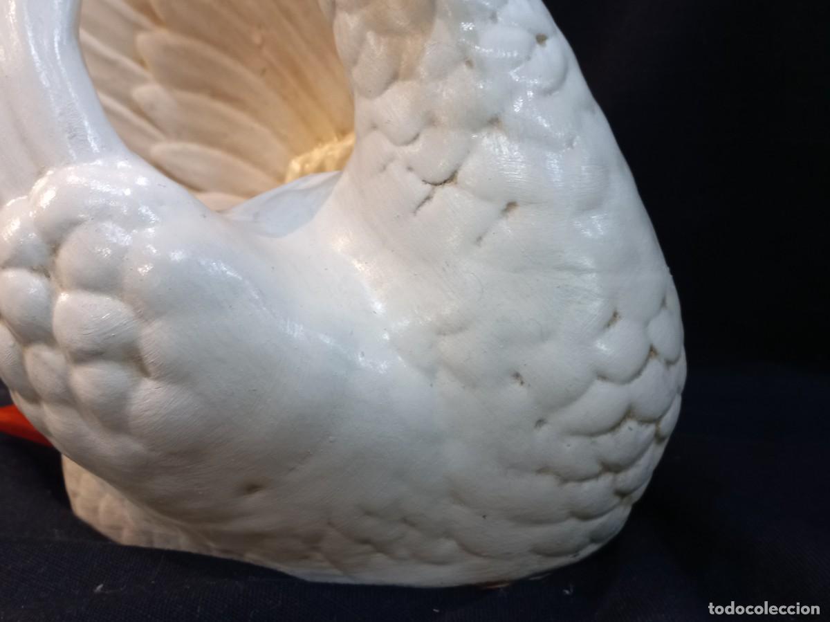 Antig&uuml;edades: CENTRO CISNE (37cm) cer&aacute;mica &uml;RUBERT&uml; blanco - Foto 12