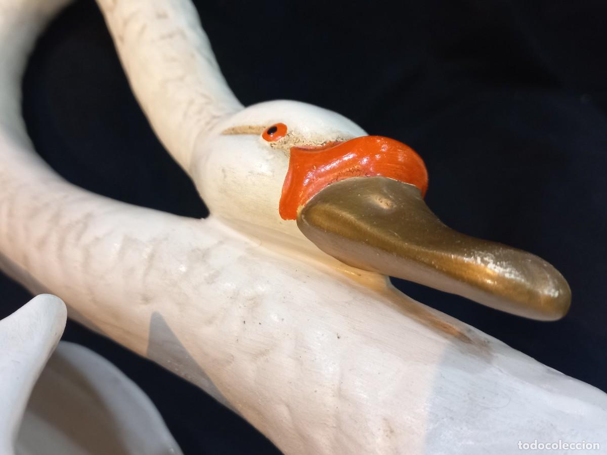 Antig&uuml;edades: CENTRO CISNE (37cm) cer&aacute;mica &uml;RUBERT&uml; blanco - Foto 14