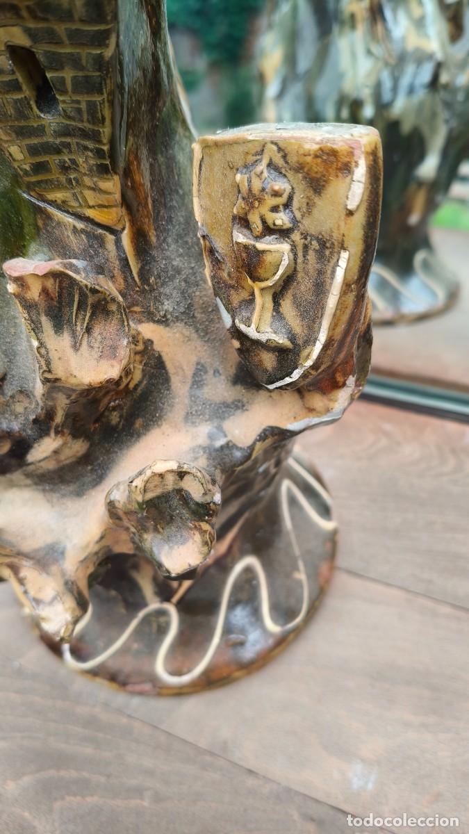 Antig&uuml;edades: Bouteille de c&eacute;ramique &eacute;maill&eacute;e sign&eacute;e cuenca - Foto 3