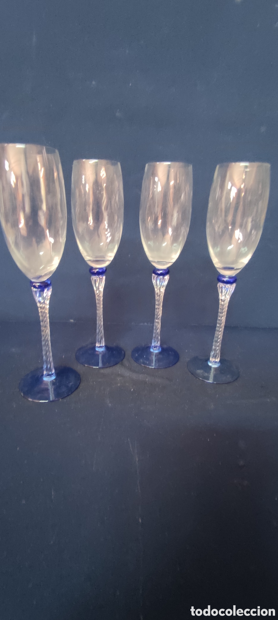 Antig&uuml;edades: Juego 4 copas cava vintage - Foto 2