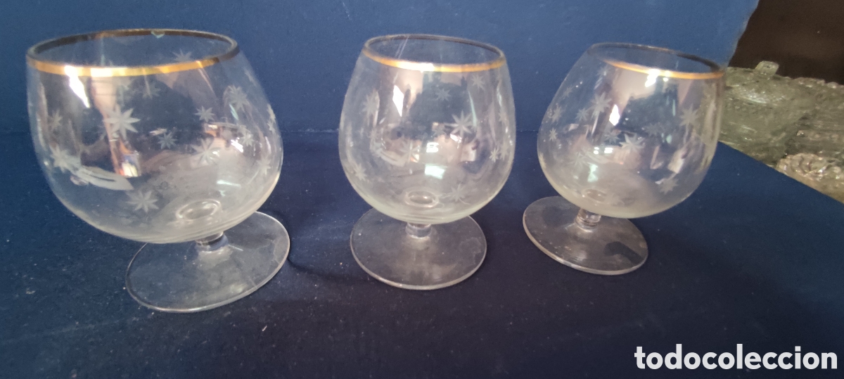 Antig&uuml;edades: Copas de cristal tallado co&ntilde;ac - Foto 7