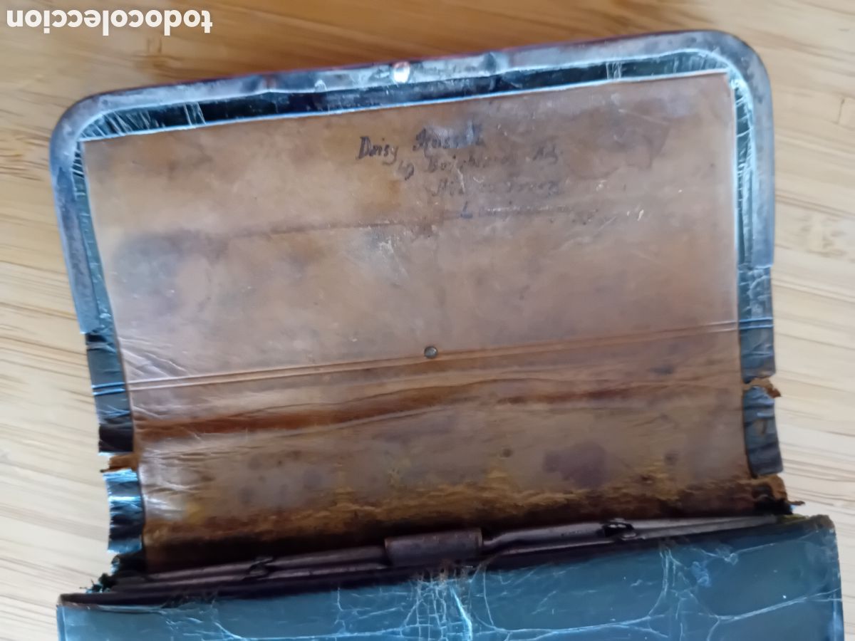 Antig&uuml;edades: Monedero en piel de serpiente con cierres y frontispicio en plata - Foto 5