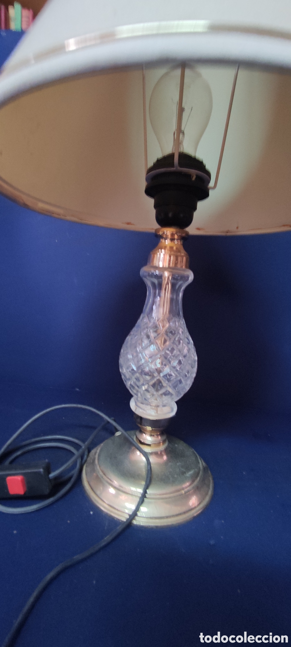 Antig&uuml;edades: Lampara vintage de cristal - Foto 4