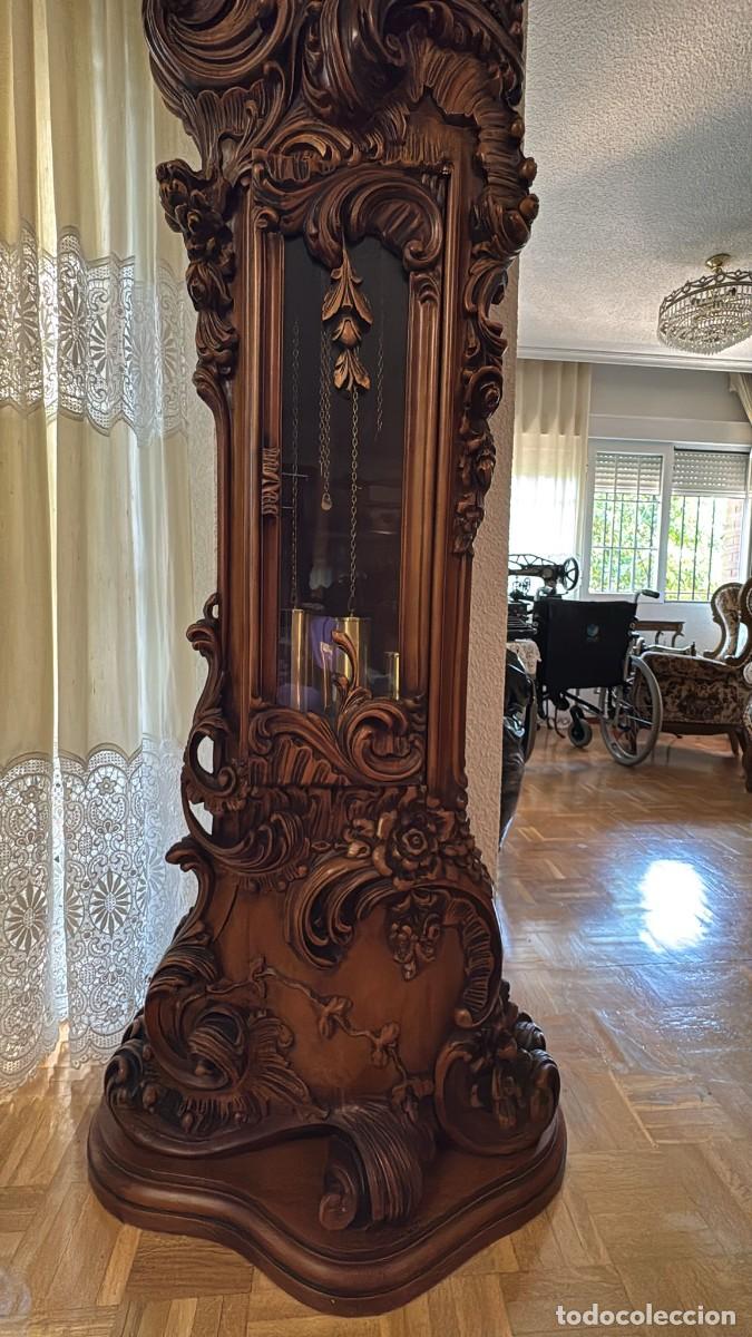 Antig&uuml;edades: Reloj de pie de Madera Tallada - Foto 5