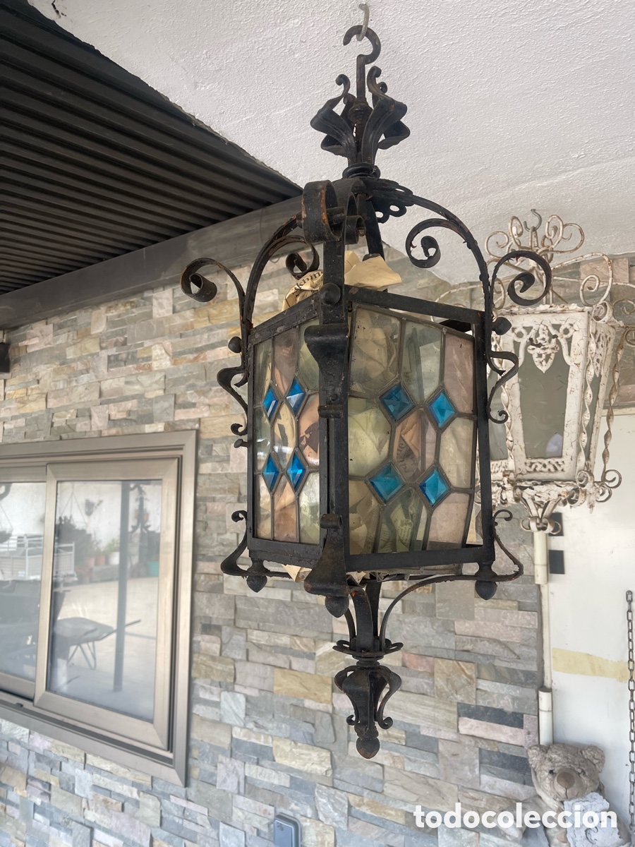 Antig&uuml;edades: Fanal exterior de hierro - Foto 1