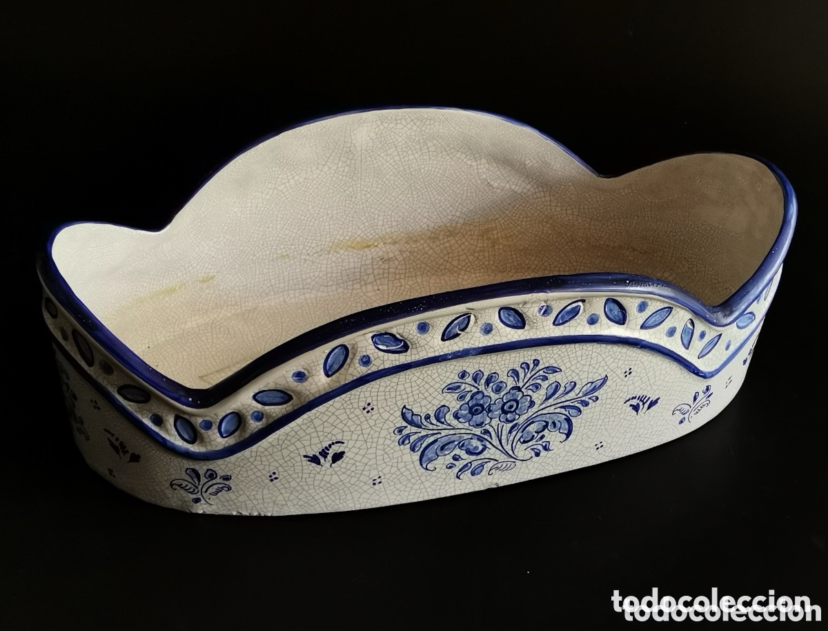 Antig&uuml;edades: Macetero/Centro de mesa de cer&aacute;mica de Talavera - Foto 4