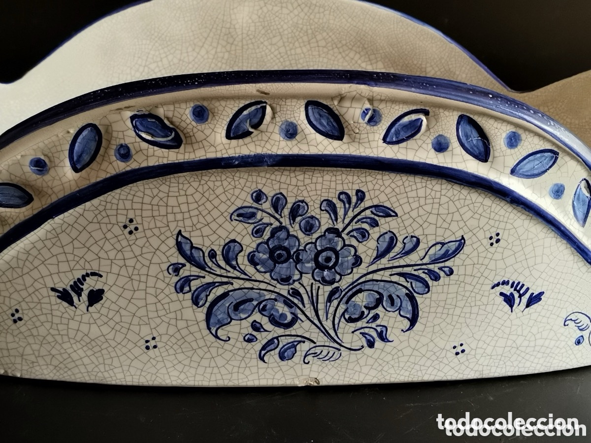 Antig&uuml;edades: Macetero/Centro de mesa de cer&aacute;mica de Talavera - Foto 5