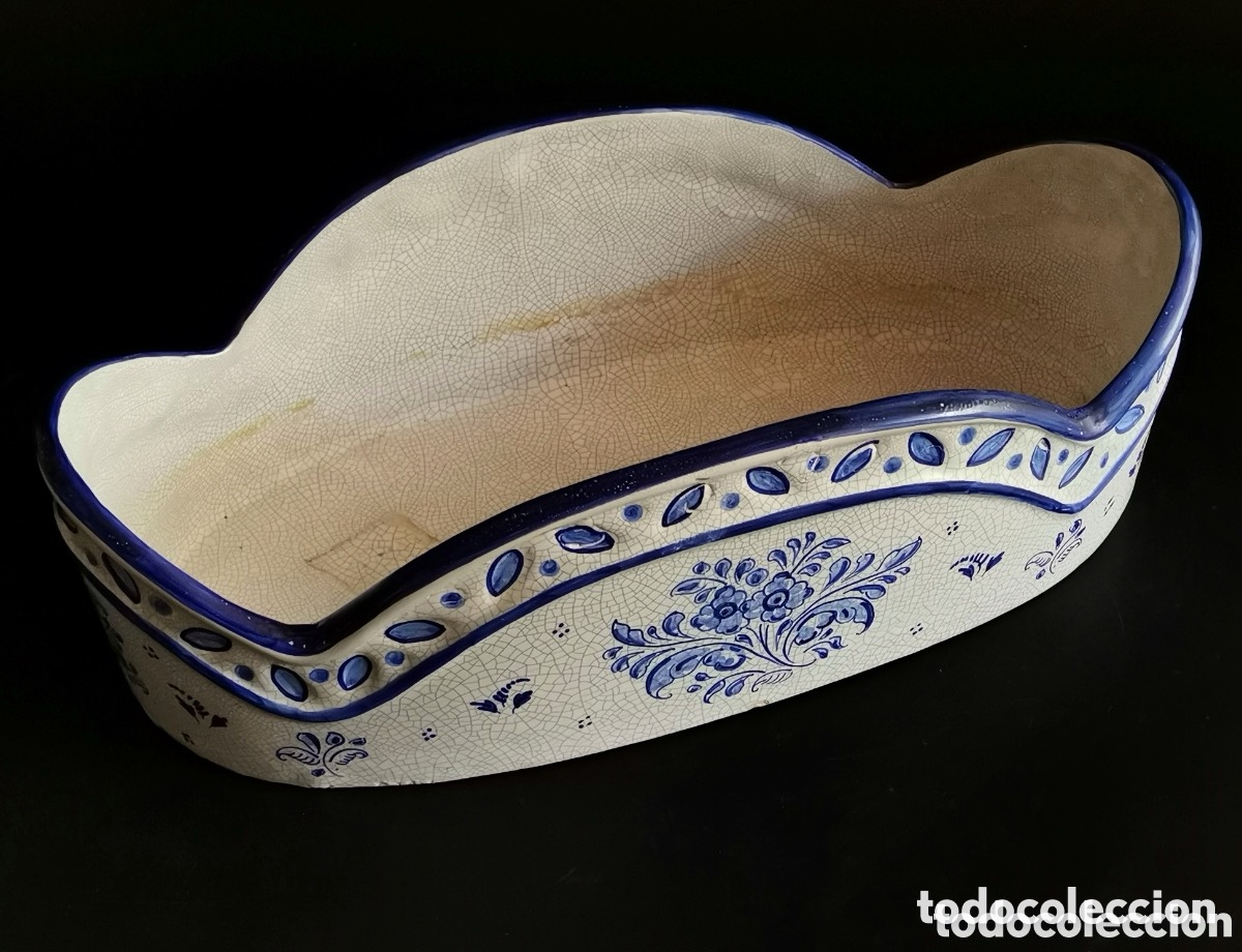 Antig&uuml;edades: Macetero/Centro de mesa de cer&aacute;mica de Talavera - Foto 6