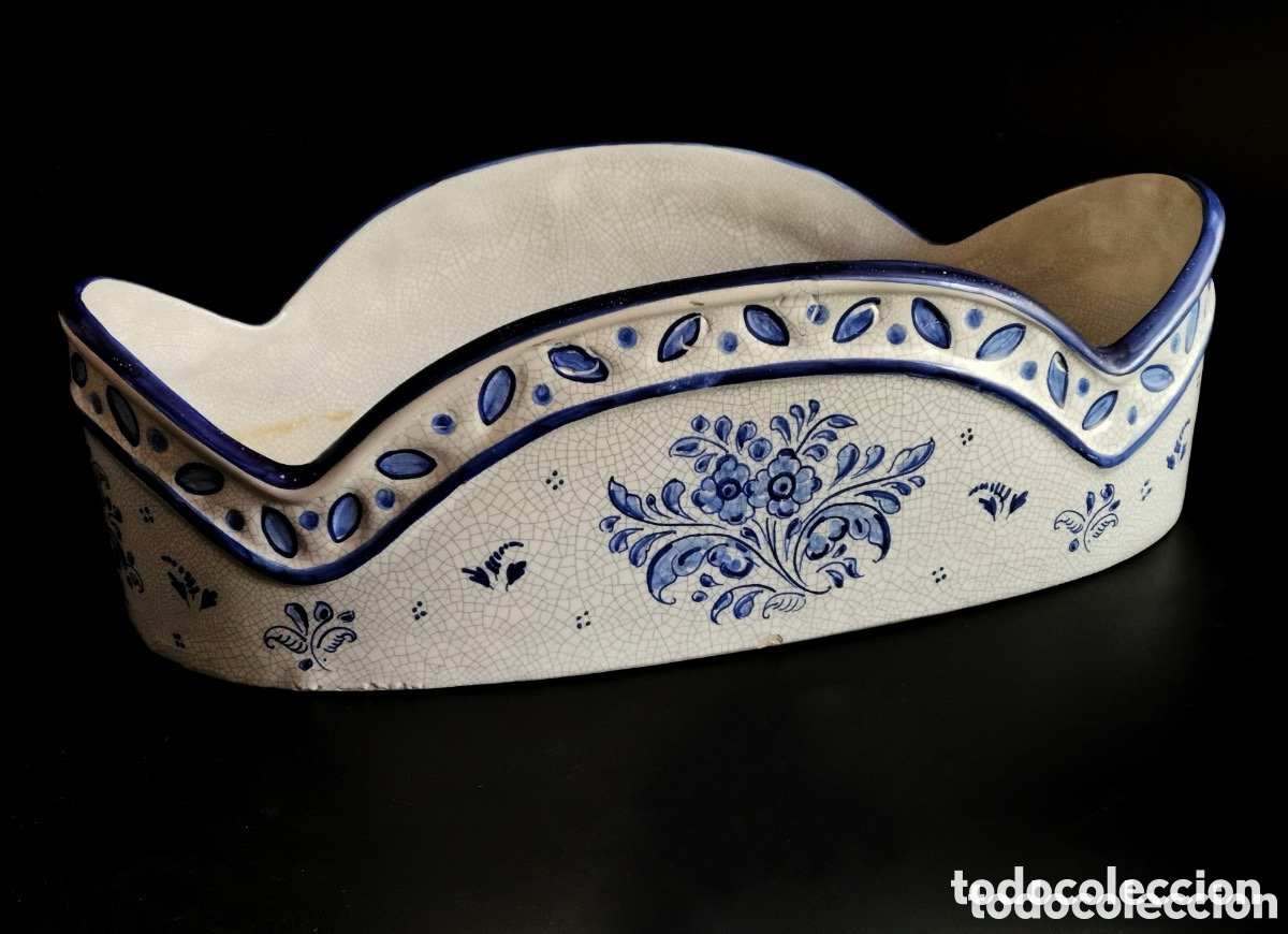 Antig&uuml;edades: Macetero/Centro de mesa de cer&aacute;mica de Talavera - Foto 2