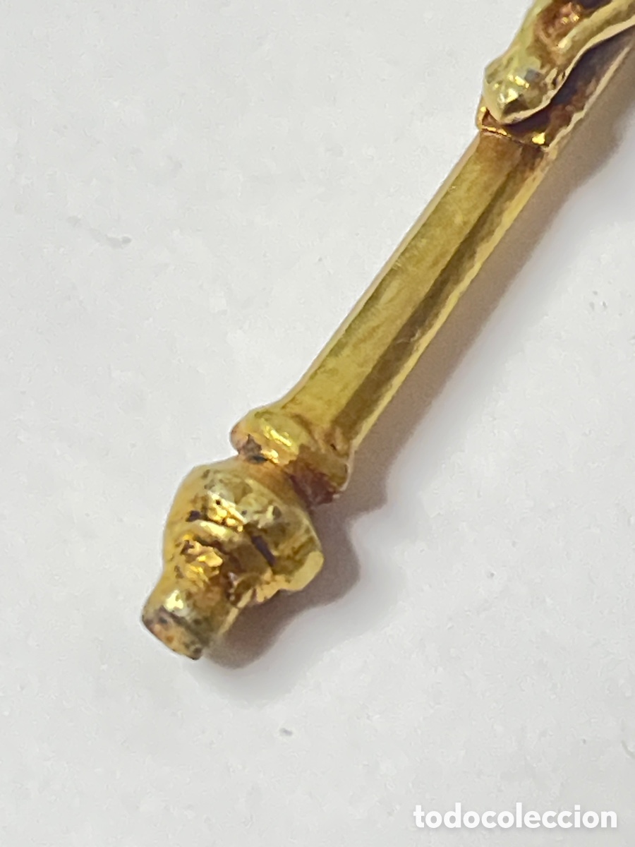 Antig&uuml;edades: Crucifijo de plata chapada de oro /C424 - Foto 3