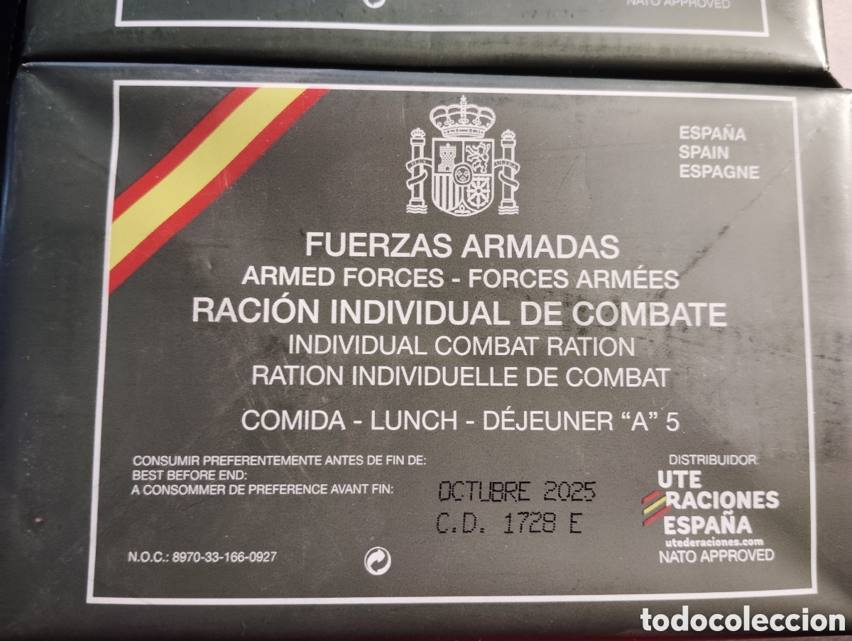 Antig&uuml;edades: Raci&oacute;n de comida militar espa&ntilde;ola - Foto 1