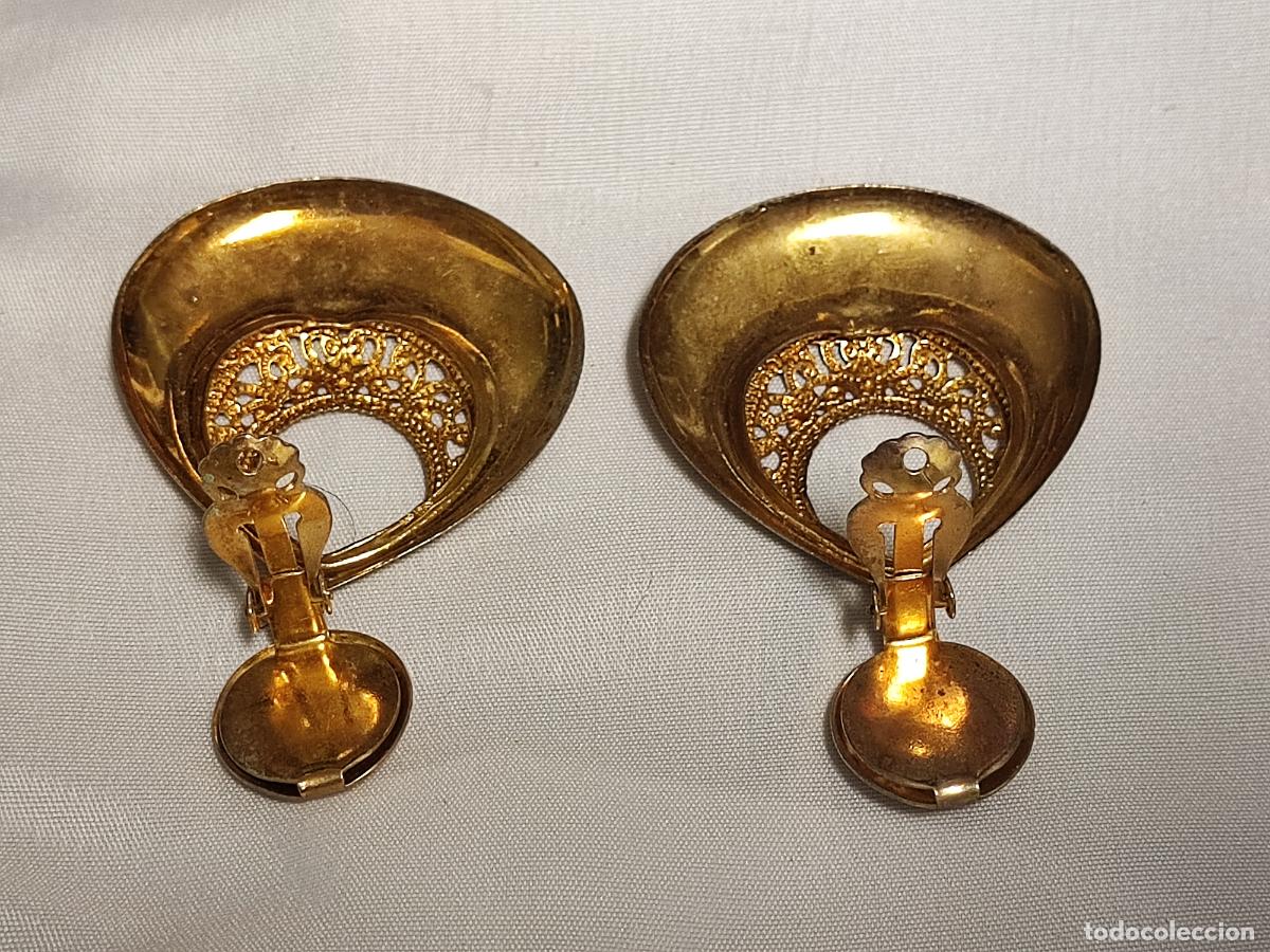 Antig&uuml;edades: PENDIENTES METAL DORADO - Foto 3
