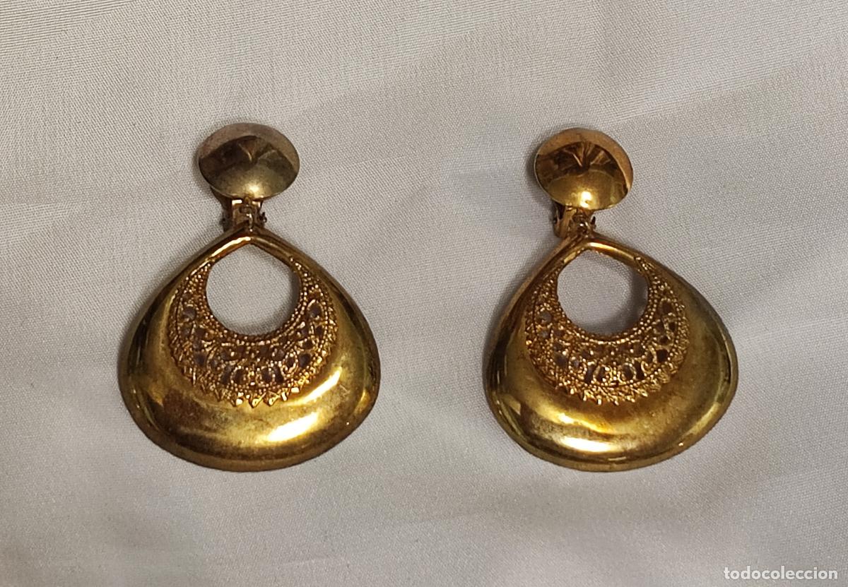 Antig&uuml;edades: PENDIENTES METAL DORADO - Foto 4