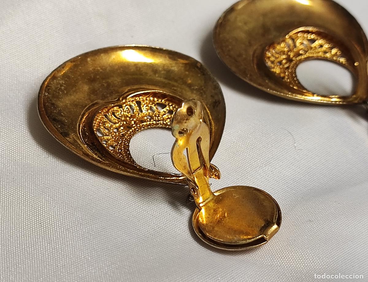 Antig&uuml;edades: PENDIENTES METAL DORADO - Foto 5
