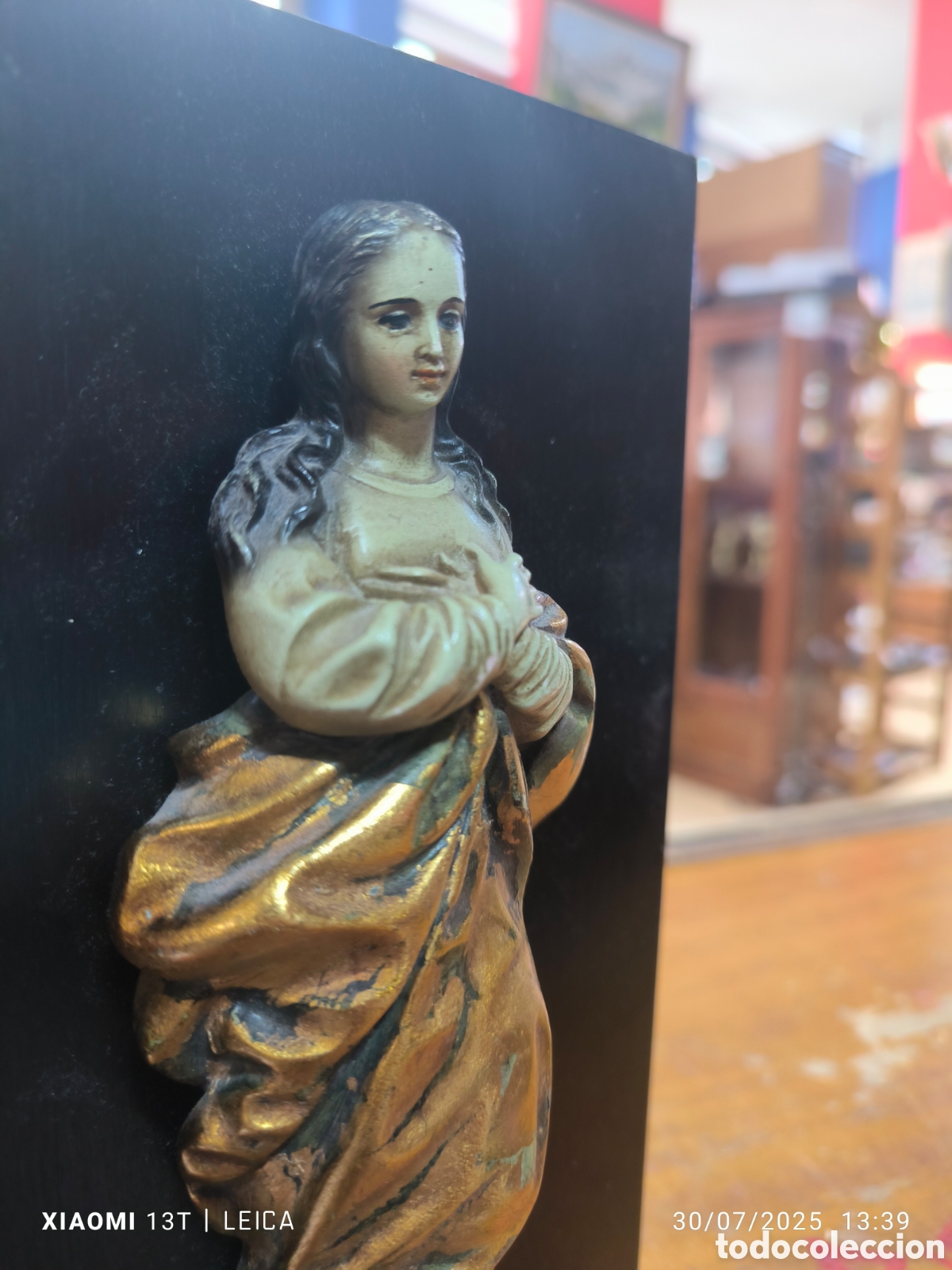 Antig&uuml;edades: Figura religiosa . Estuco sobre madera - Foto 7