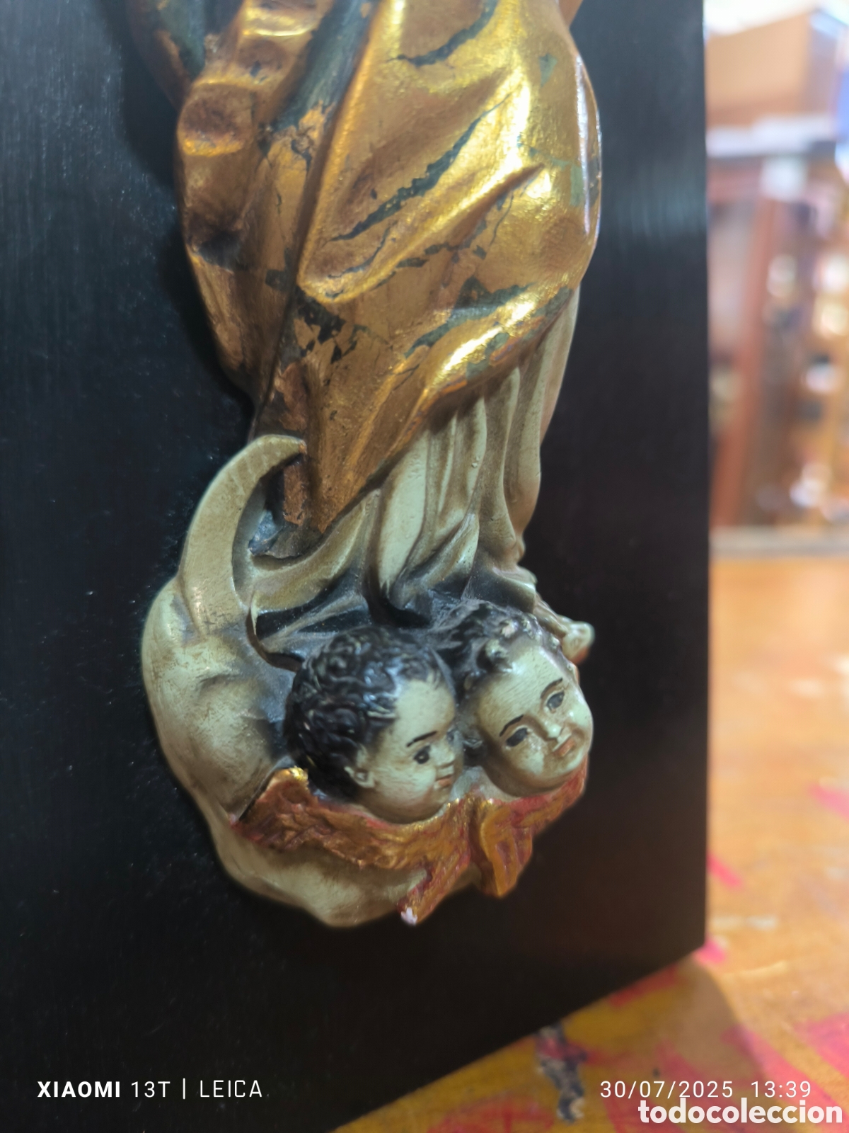 Antig&uuml;edades: Figura religiosa . Estuco sobre madera - Foto 8