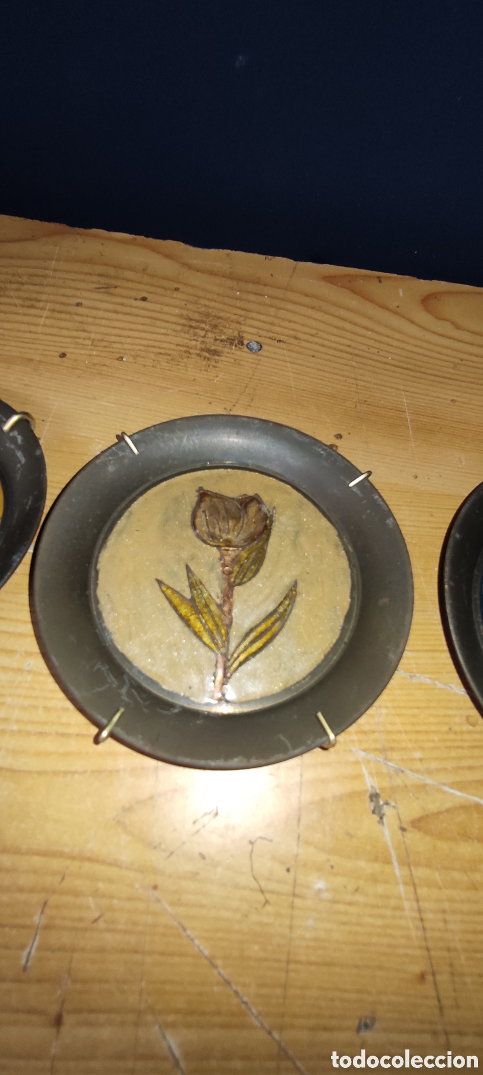 Antig&uuml;edades: Platitos de bronce esmaltados - Foto 4