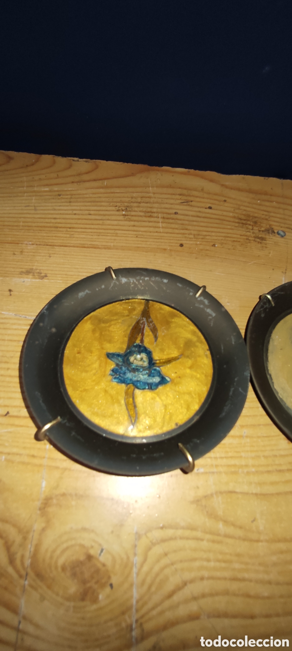 Antig&uuml;edades: Platitos de bronce esmaltados - Foto 6