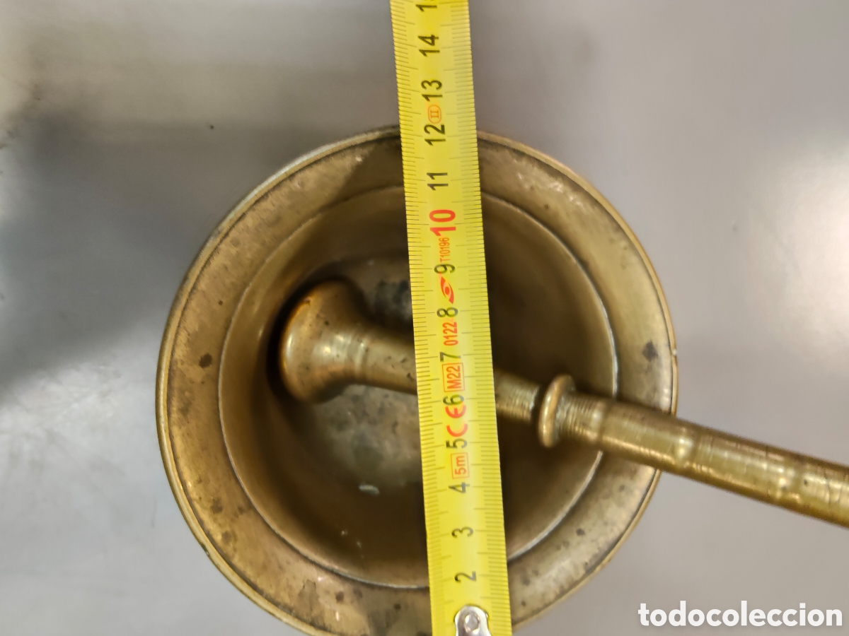 Antig&uuml;edades: Gran almirez de bronce muy pesado - Foto 2