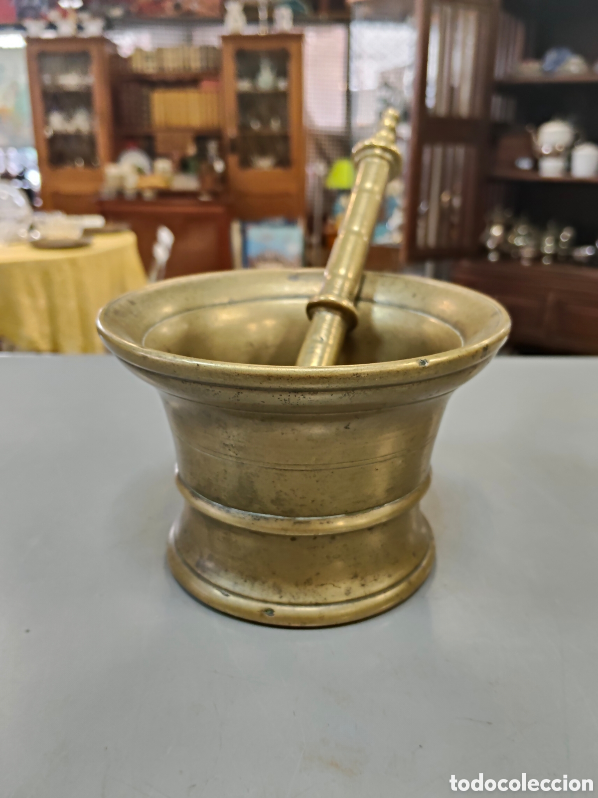 Antig&uuml;edades: Gran almirez de bronce muy pesado - Foto 1