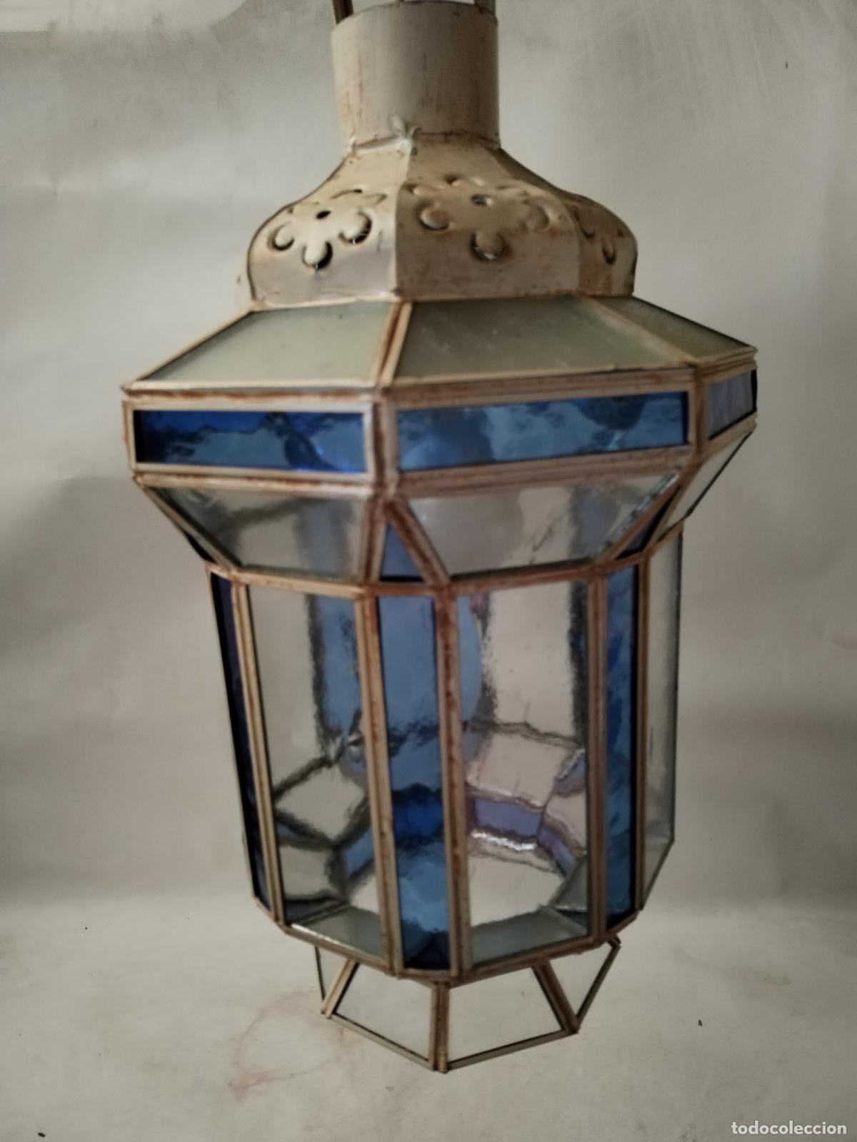 Antig&uuml;edades: lampara de techo farol granadino - Foto 5