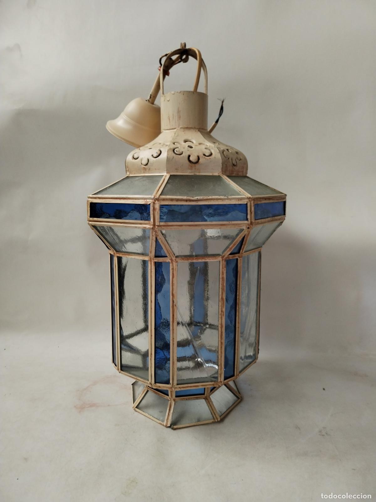 Antig&uuml;edades: lampara de techo farol granadino - Foto 7
