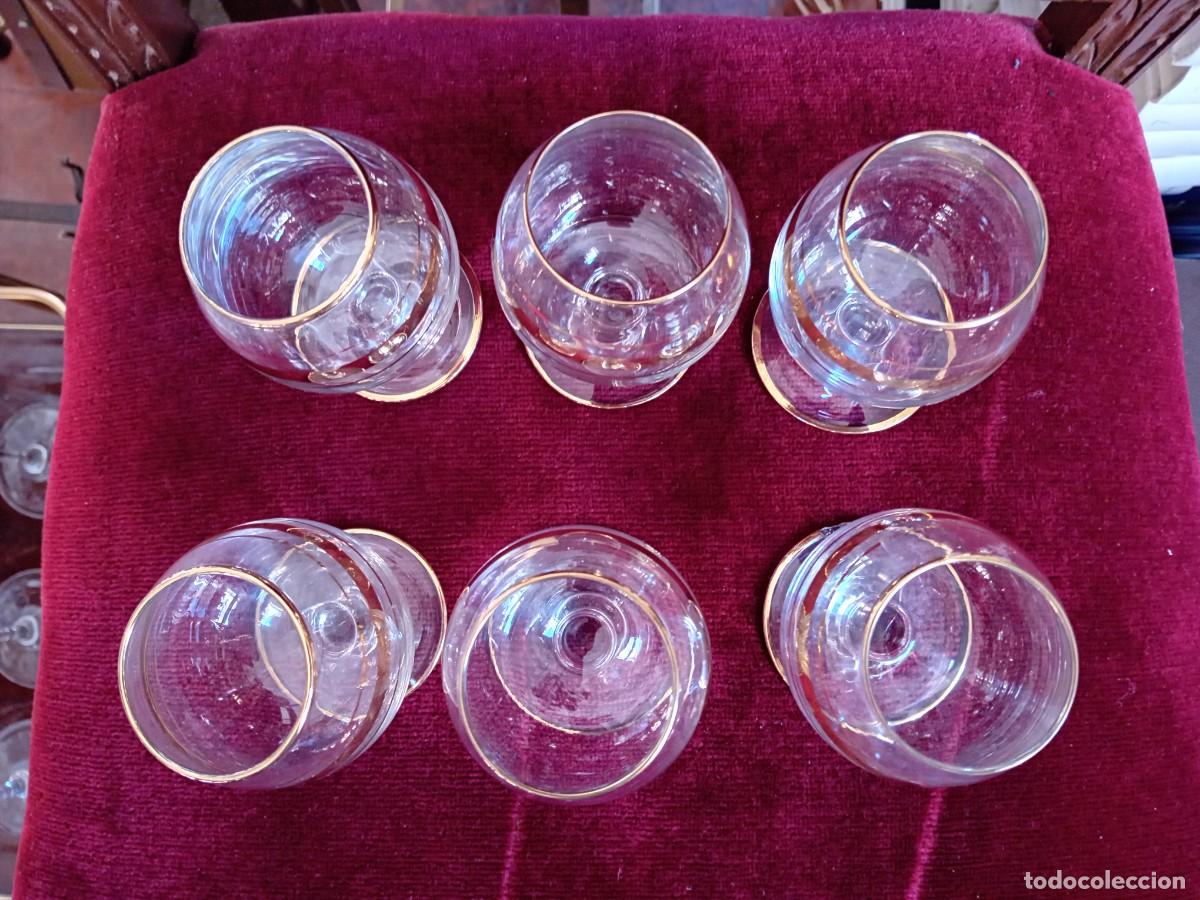 Antig&uuml;edades: 6 copas de co&ntilde;ac o brandy d&eacute;cada de los 50/60 - Foto 2
