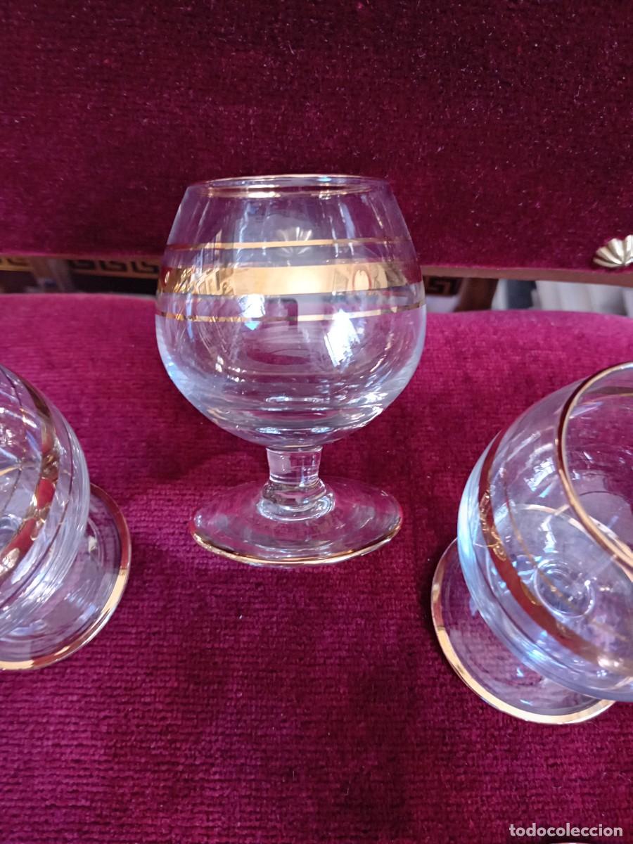 Antig&uuml;edades: 6 copas de co&ntilde;ac o brandy d&eacute;cada de los 50/60 - Foto 3