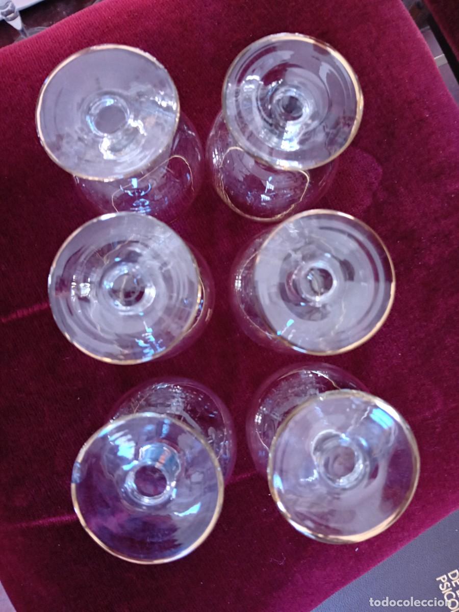 Antig&uuml;edades: 6 copas de co&ntilde;ac o brandy d&eacute;cada de los 50/60 - Foto 5