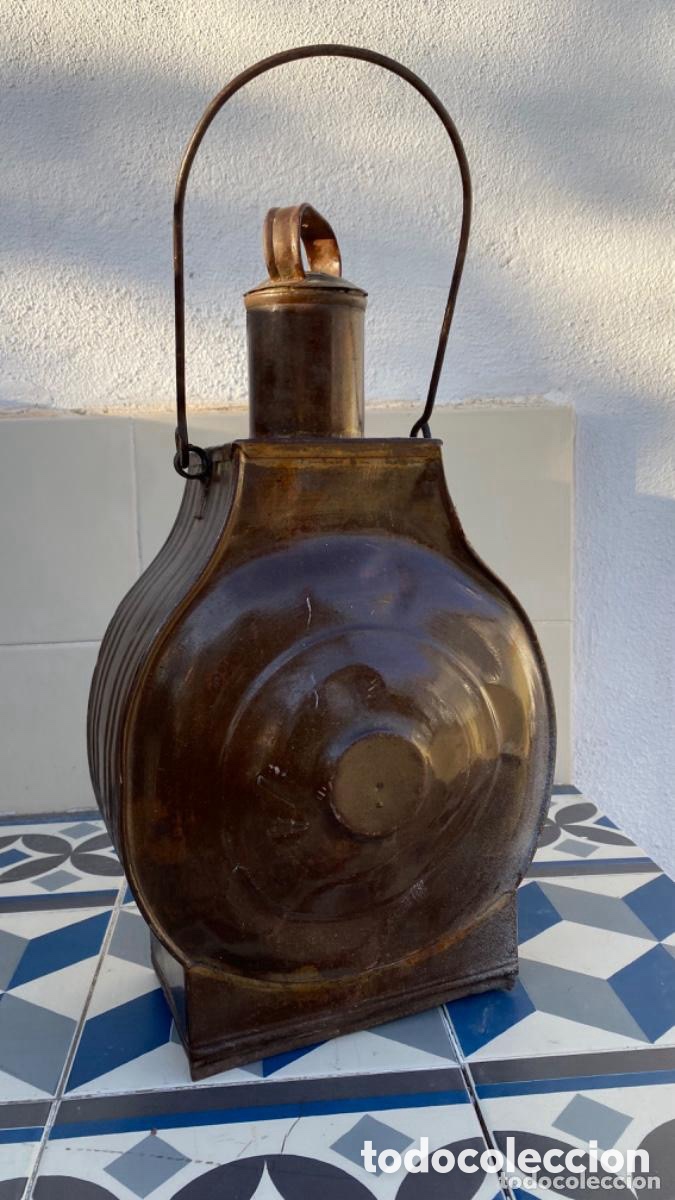 Antig&uuml;edades: L&aacute;mpara hecha con una antigua aceitera - Foto 8
