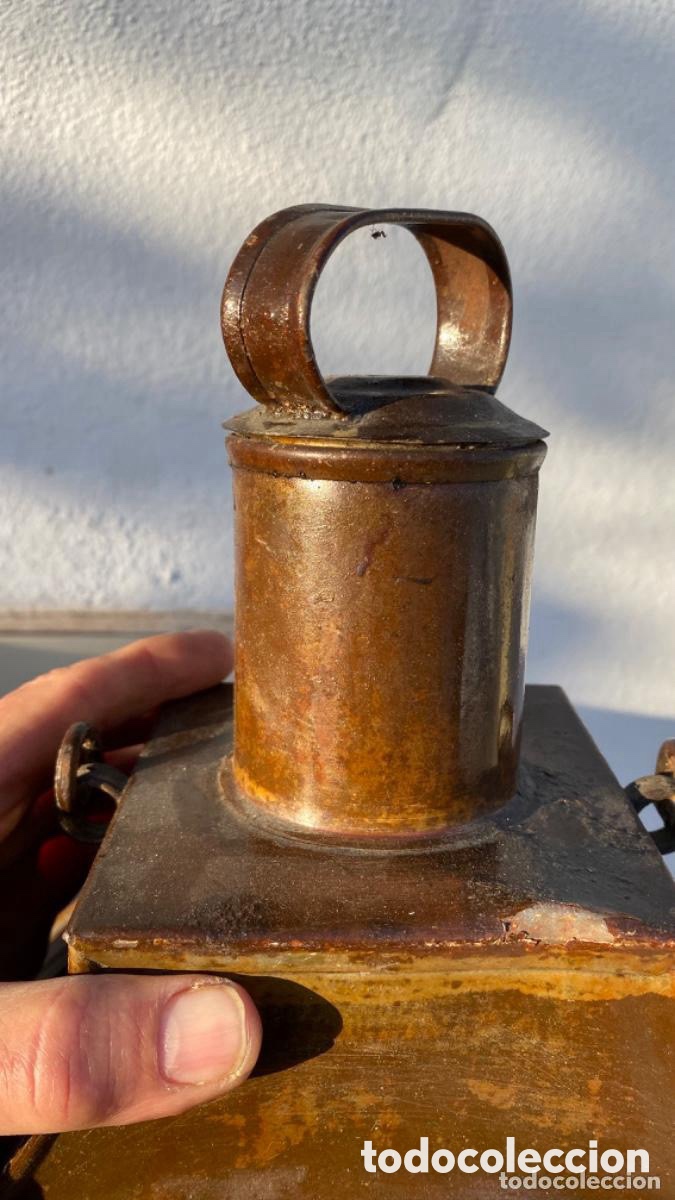 Antig&uuml;edades: L&aacute;mpara hecha con una antigua aceitera - Foto 13