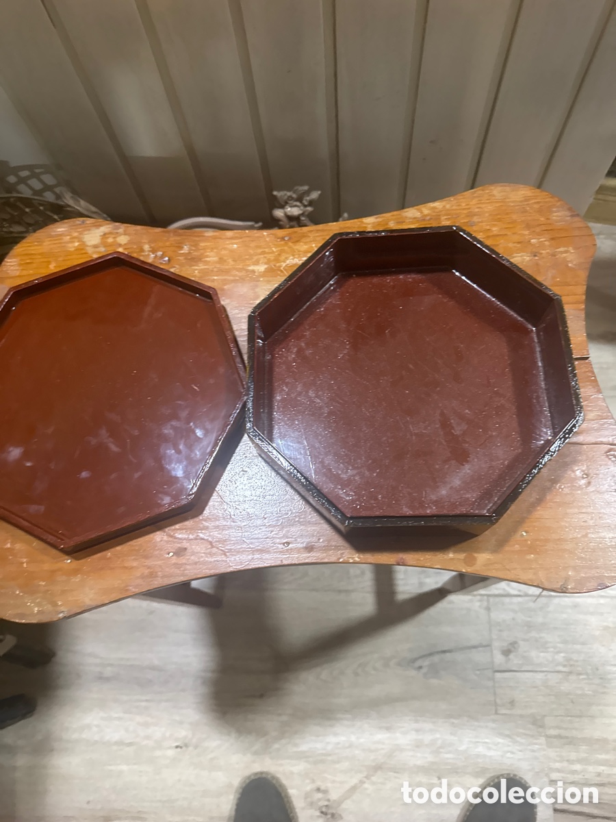 Antig&uuml;edades: Bonito joyero, hexagonal lacado de madera - Foto 3