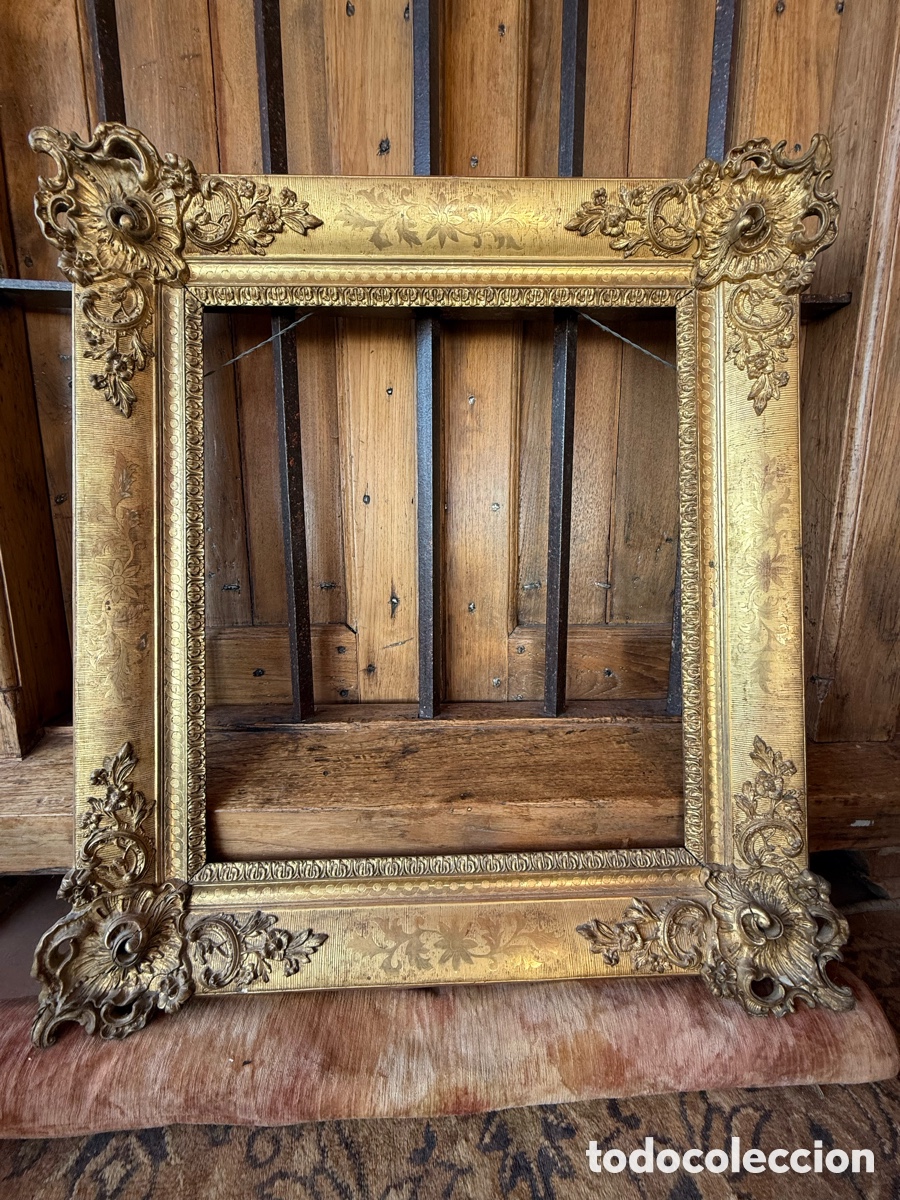 Antig&uuml;edades: Marco Antiguo. S.XIX. Madera y Pan de Oro - Foto 1