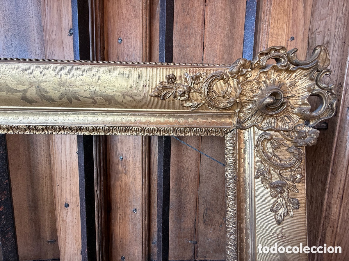 Antig&uuml;edades: Marco Antiguo. S.XIX. Madera y Pan de Oro - Foto 9