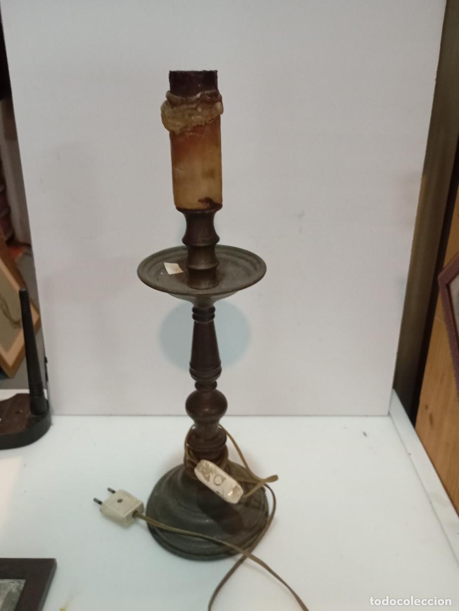 Antig&uuml;edades: lampara de mesa de esta&ntilde;o - Foto 1