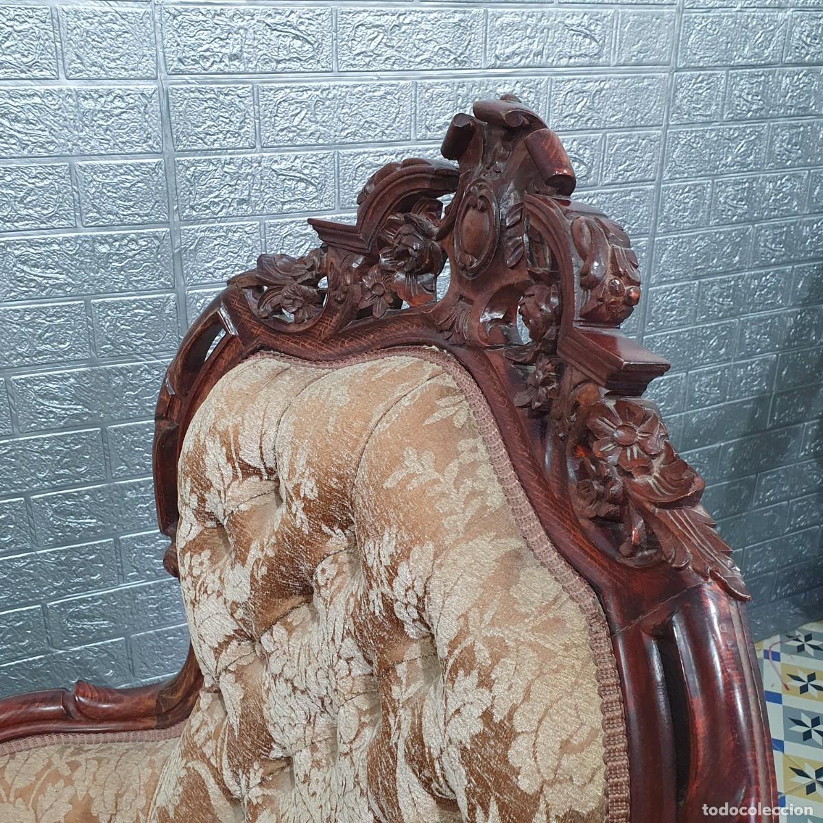 Antig&uuml;edades: Sof&aacute; div&aacute;n de caoba estilo barroco - Foto 7