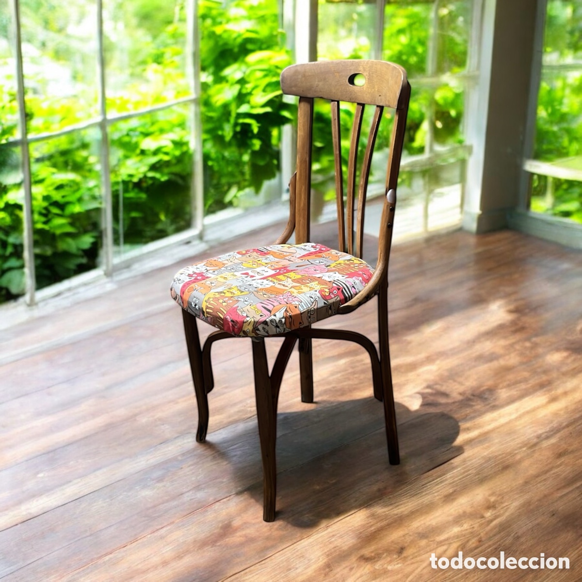 Antig&uuml;edades: Silla antigua restaurada y tapizada - Foto 2