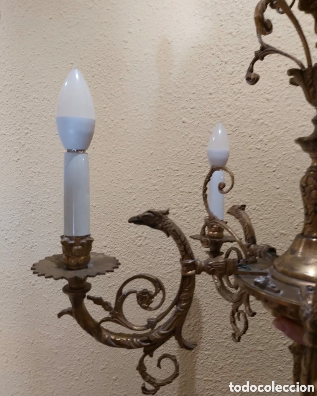 Antig&uuml;edades: Aparato de luz de bronce puro - Foto 3