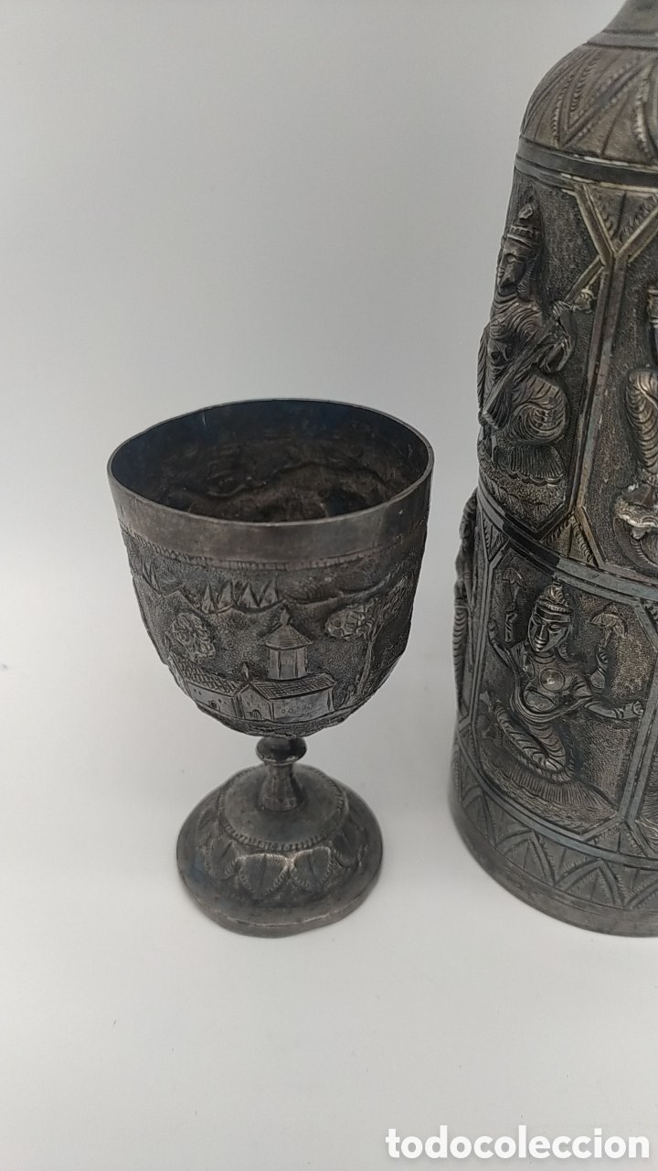 Antig&uuml;edades: Botella y copas ceremonia plata persa - Foto 2